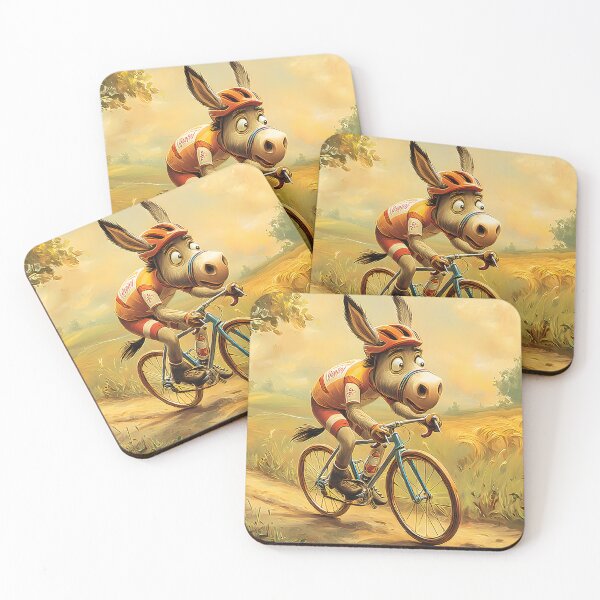 Item preview, Donkey Cyclist Enjoying a Scenic Country Ride designed and sold by Artessie.