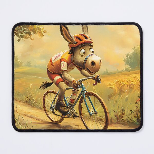 Item preview, Donkey Cyclist Enjoying a Scenic Country Ride designed and sold by Artessie.