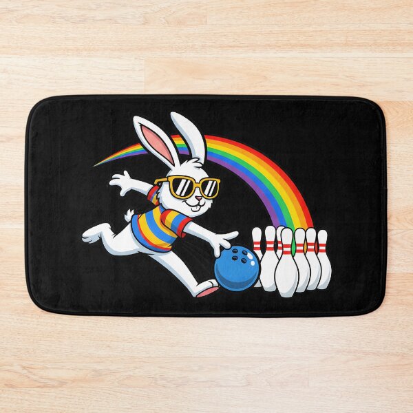 Item preview, Bunny Playing Bowling Ball & Pins Egg Hunting Easter Holiday designed and sold by OlakunleOloroz.