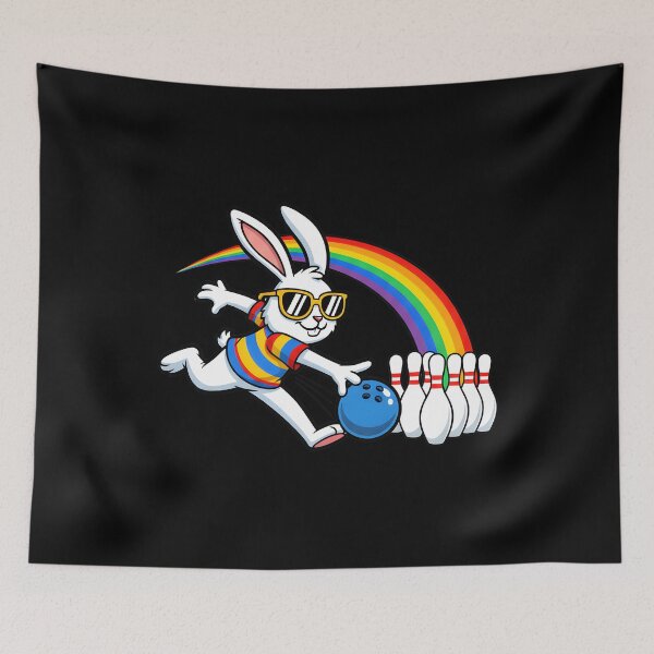 Item preview, Bunny Playing Bowling Ball & Pins Egg Hunting Easter Holiday designed and sold by OlakunleOloroz.