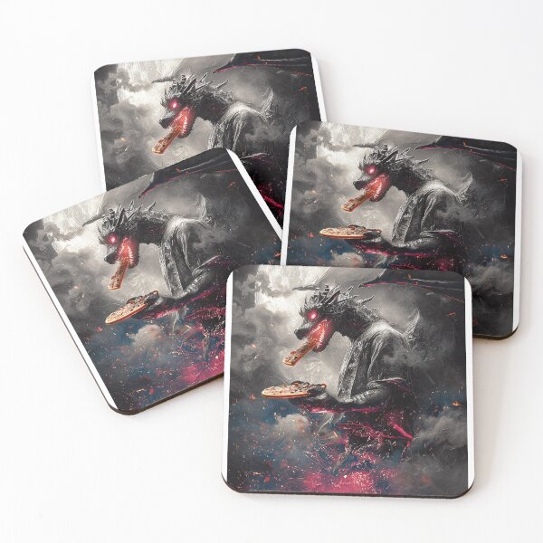 Item preview, Infernal Pizza Dragon – Dark Fantasy Surreal Beast Art designed and sold by Grafititee.