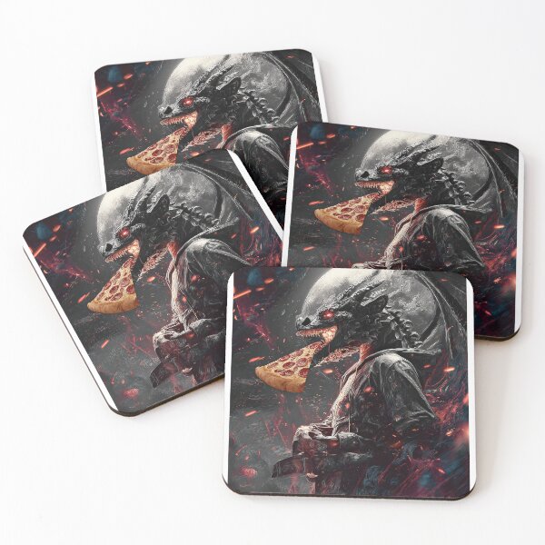 Item preview, Infernal Pizza Dragon – Dark Fantasy Surreal Beast Art designed and sold by Grafititee.