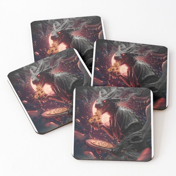 Item preview, Infernal Pizza Dragon – Dark Fantasy Surreal Beast Art designed and sold by Grafititee.