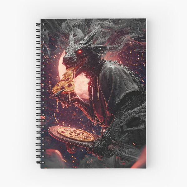 Item preview, Infernal Pizza Dragon – Dark Fantasy Surreal Beast Art designed and sold by Grafititee.