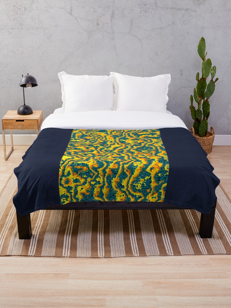 Thumbnail 1 of 6, Throw Blanket, Fiery Lava Topographic Abstract Pattern designed and sold by ScreenPin.