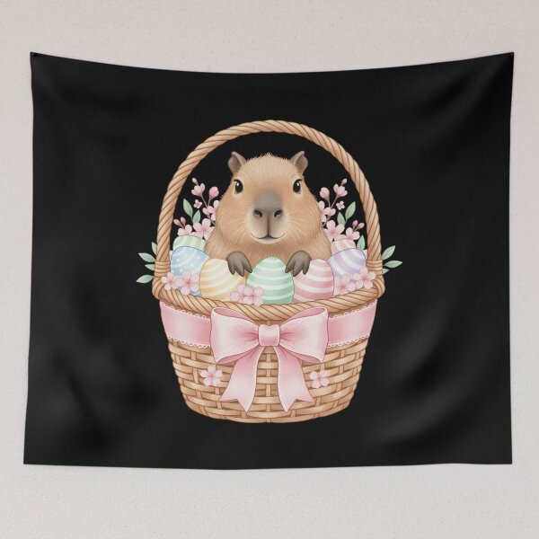 Item preview, Cute Easter Capybara Watercolor Capybara Pastel Eggs  designed and sold by OlakunleOloroz.