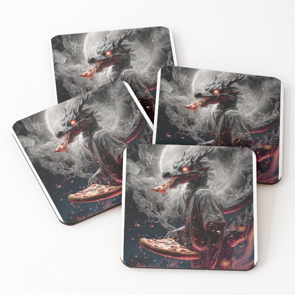 Item preview, Infernal Pizza Dragon – Dark Fantasy Surreal Beast Art designed and sold by Grafititee.