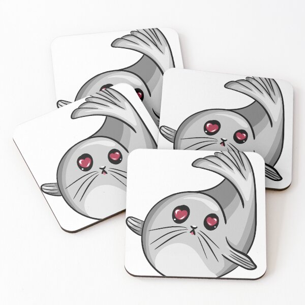 Item preview, Cute Kawaii Seal - Adorable Grey Seal with Heart Eyes Sticker designed and sold by LYAN-STORE.