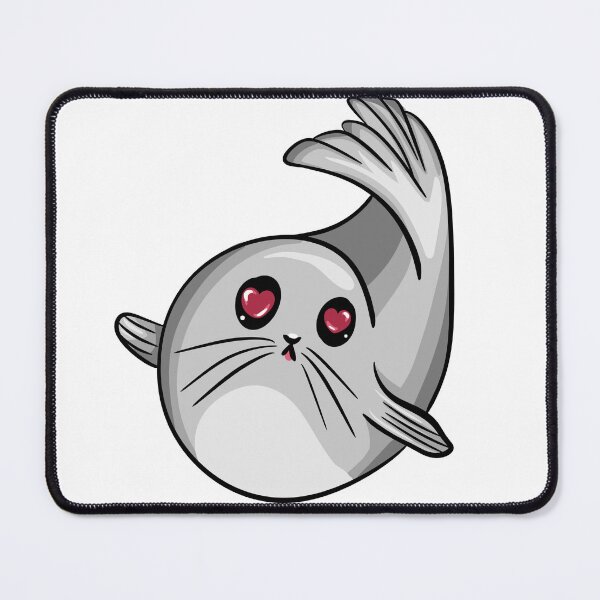 Item preview, Cute Kawaii Seal - Adorable Grey Seal with Heart Eyes Sticker designed and sold by LYAN-STORE.