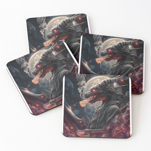 Item preview, Infernal Pizza Dragon – Dark Fantasy Surreal Beast Art designed and sold by Grafititee.