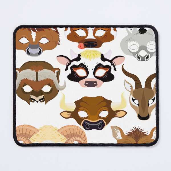 Item preview, Animal Face Masks Set - Cute Farm and Wild Animal Illustrations designed and sold by LYAN-STORE.