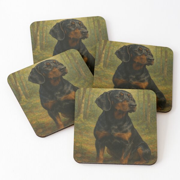 Item preview, Slovakian Hound Oil Painting Style Portrait - Black and Tan Kopov designed and sold by myforestfog.