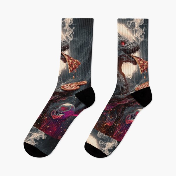 Item preview, Infernal Pizza Dragon – Dark Fantasy Surreal Beast Art designed and sold by Grafititee.