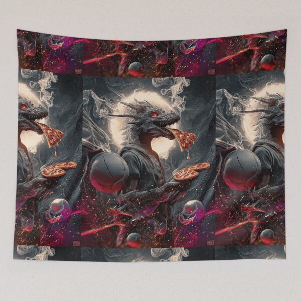 Item preview, Infernal Pizza Dragon – Dark Fantasy Surreal Beast Art designed and sold by Grafititee.