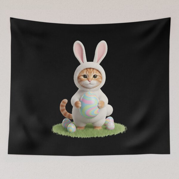 Item preview, Easter Orange Cat Bunny Ears Funny designed and sold by OlakunleOloroz.
