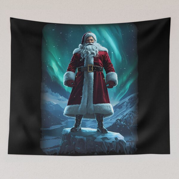 Item preview, Epic Santa Under Northern Lights Illustration designed and sold by RkskArt.
