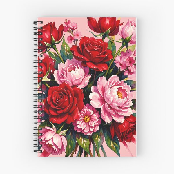 Item preview, Rosas rojas de acuarela, peonías rosas y rosas en aerosol. designed and sold by DesignedOutside.