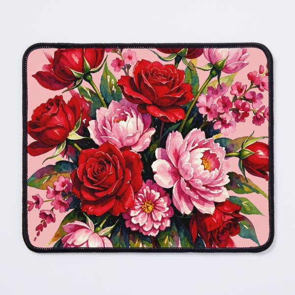 Item preview, Watercolor red roses, pink peonies, and spray roses designed and sold by DesignedOutside.