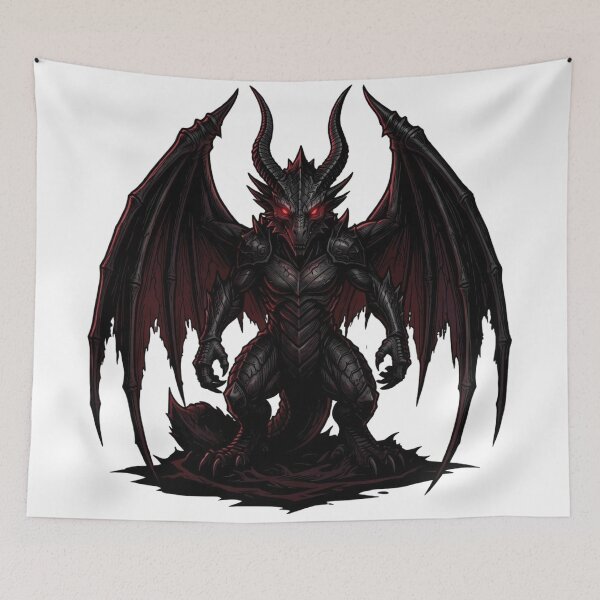 Item preview, Gothic Dark Dragon Lord - Red Eyed Occult Demon Beast designed and sold by myforestfog.