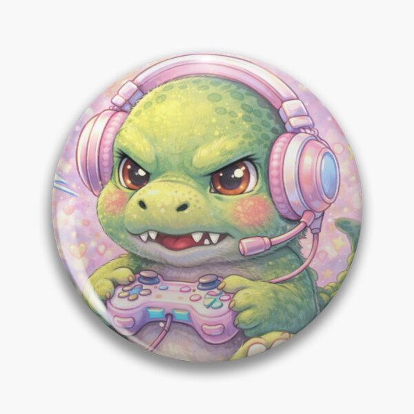 Item preview, Cute Gamer Dinosaur – Do Not Disturb I’m Gaming Kawaii Gaming Design designed and sold by SparkleYukiArt.