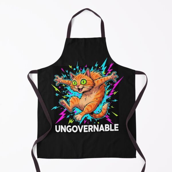 Item preview, Feral Cat Energy T-Shirt & Sticker – UNGOVERNABLE Chaotic Ginger Cat Meme Edgy Neon Zoomies Cartoon designed and sold by ZyxDes.