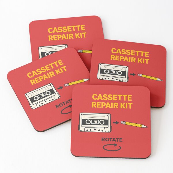 Item preview, Cassette Repair Kit – Retro Pencil Tape Fix Diagram – Vintage Analog Audio Humor designed and sold by DiamondSkyShirt.