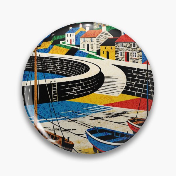 Item preview, ST IVES HARBOUR - vibrant coastal retro art designed and sold by ILOMON-ARTIVE.