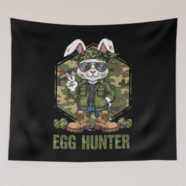 Item preview, Egg Hunter Cute Rabbit Peace Sign Camo Easter Bunny designed and sold by OlakunleOloroz.