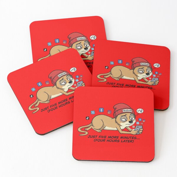 Item preview, Tired Doomscrolling Meerkat "Just Five More Minutes" - Retro Comic designed and sold by mAXiBoOM.