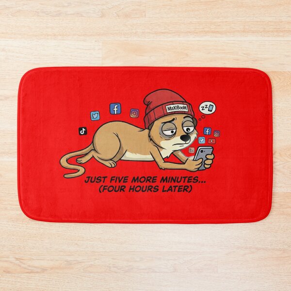 Item preview, Tired Doomscrolling Meerkat "Just Five More Minutes" - Retro Comic designed and sold by mAXiBoOM.