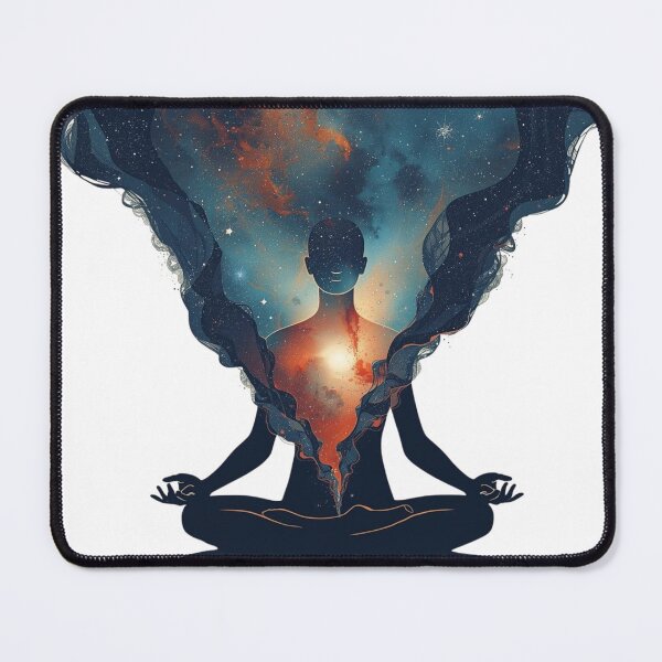 Item preview, Cosmic Within – Meditating Figure with Galaxy Heart designed and sold by catcurio.