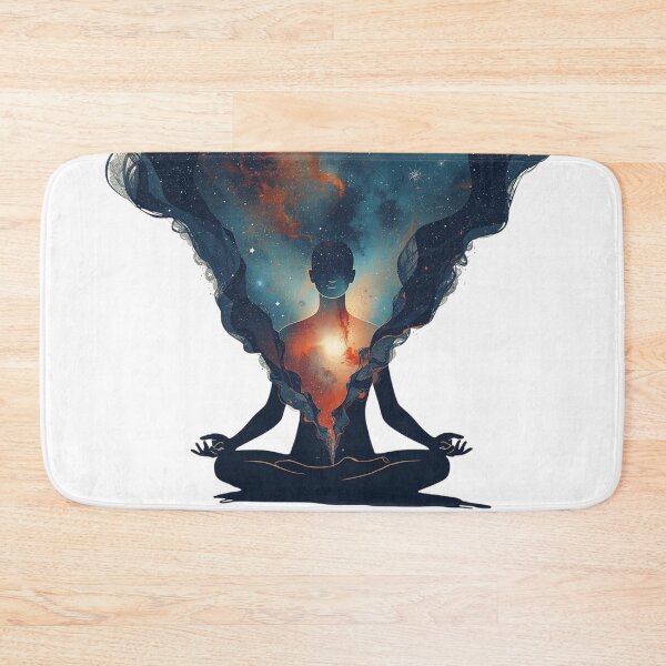 Item preview, Cosmic Within – Meditating Figure with Galaxy Heart designed and sold by catcurio.
