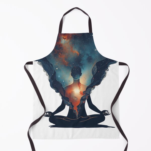 Item preview, Cosmic Within – Meditating Figure with Galaxy Heart designed and sold by catcurio.