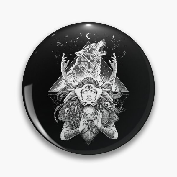 Item preview, Viking Woman Shaman Wolf Spirit Boho Norse Mythology designed and sold by GrandeDuc.