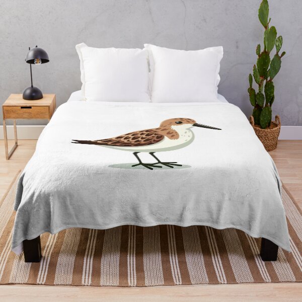 Item preview, A colorful digital illustration of a shorebird with brown and white feathers, standing elegantly. designed and sold by cave-canvas.