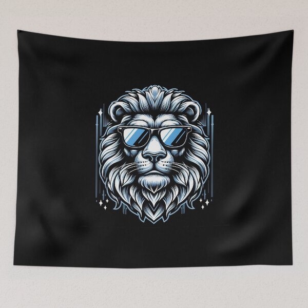Item preview, Stylized lion illustration wearing sunglasses, exuding a cool and confident vibe with intricate details. designed and sold by beast-net.