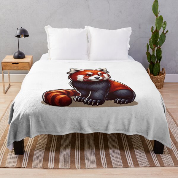 Item preview, A cute red panda character sitting calmly with a charming expression, showcasing its vibrant fur. designed and sold by cave-canvas.