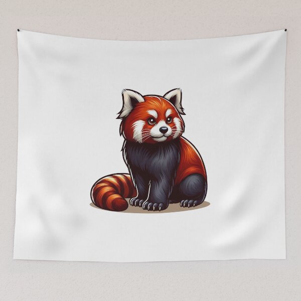 Item preview, A cute red panda character sitting calmly with a charming expression, showcasing its vibrant fur. designed and sold by cave-canvas.