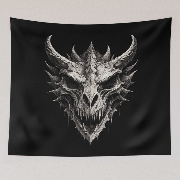 Item preview, Ancient Dragon Skull - Gothic Bone Horror Aesthetic designed and sold by myforestfog.