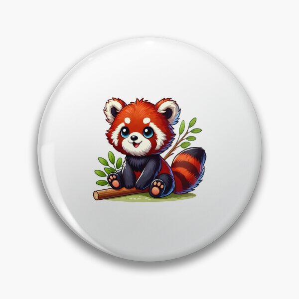 Item preview, Adorable cartoon red panda sitting on a branch with a playful expression. designed and sold by cave-canvas.