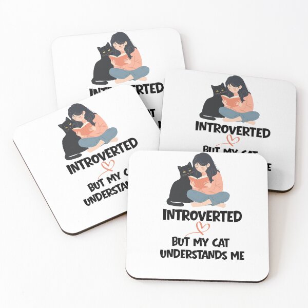 Item preview, Introverted But My Cat Understands Me – Cute Black Cat Aesthetic Shirt for Introverts & Cat Moms designed and sold by RAYOUS.