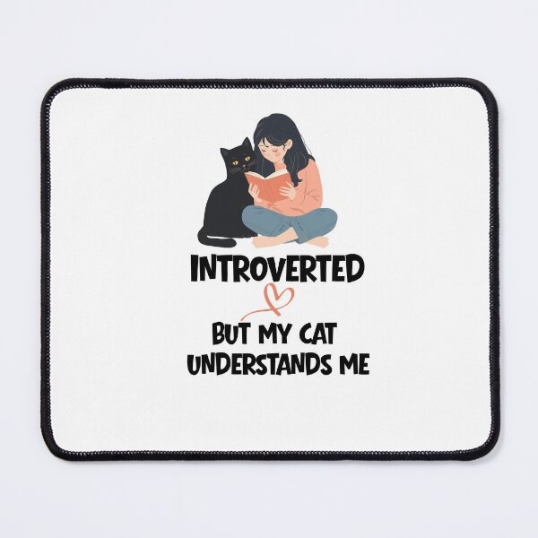 Item preview, Introverted But My Cat Understands Me – Cute Black Cat Aesthetic Shirt for Introverts & Cat Moms designed and sold by RAYOUS.