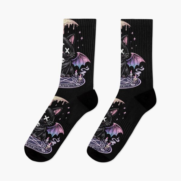 Item preview, Pastel Goth Bat Wing Cat – Cute Spooky Occult Kitty Aesthetic Sticker Art designed and sold by cr6zym1nd.