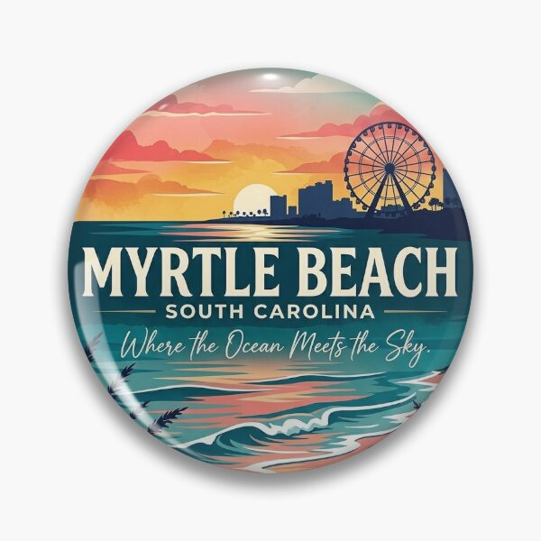 Item preview, Aesthetic Myrtle Beach Sunset Watercolor - Where the Ocean Meets Sky designed and sold by MyrtlesBest.