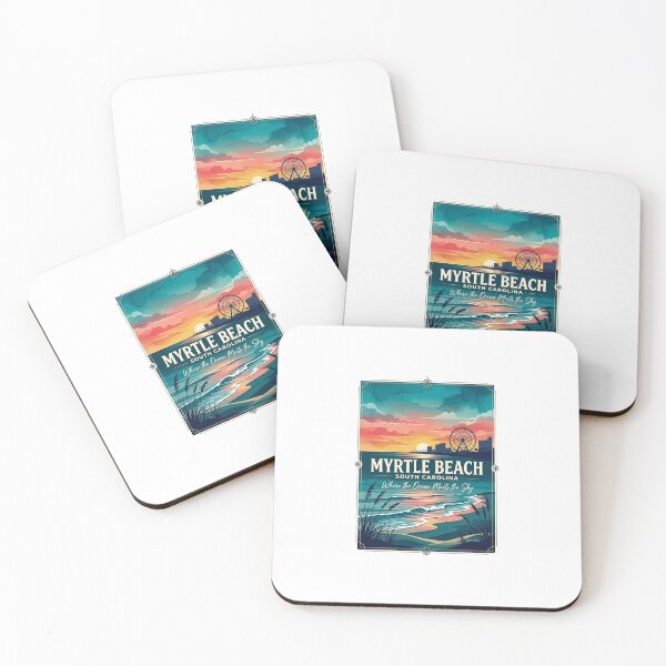 Item preview, Aesthetic Myrtle Beach Sunset Watercolor - Where the Ocean Meets Sky designed and sold by MyrtlesBest.