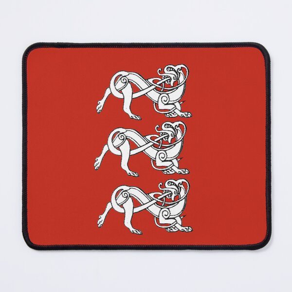 Item preview, Three Celtic Dogs on a Field of Red designed and sold by Murph's Images.