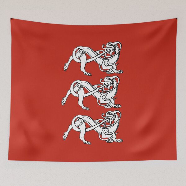 Item preview, Three Celtic Dogs on a Field of Red designed and sold by Murph's Images.