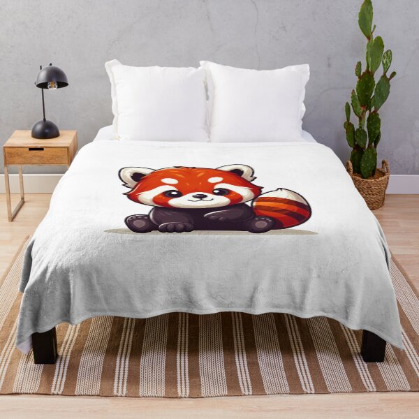 Item preview, Cute cartoon red panda sitting playfully with big eyes and fluffy fur. designed and sold by cave-canvas.