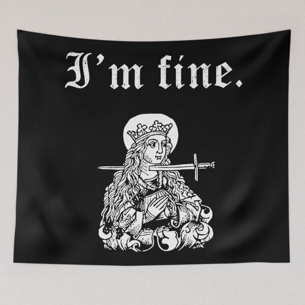 Item preview, I'm Fine Shirt, Sarcastic Medieval Woodcut, Morbid, Dark Humor designed and sold by TrevorCantela.