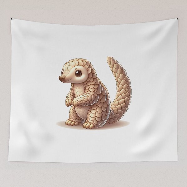 Item preview, Adorable cartoon pangolin with a cute expression, showcasing its unique scales and round body. designed and sold by cave-canvas.